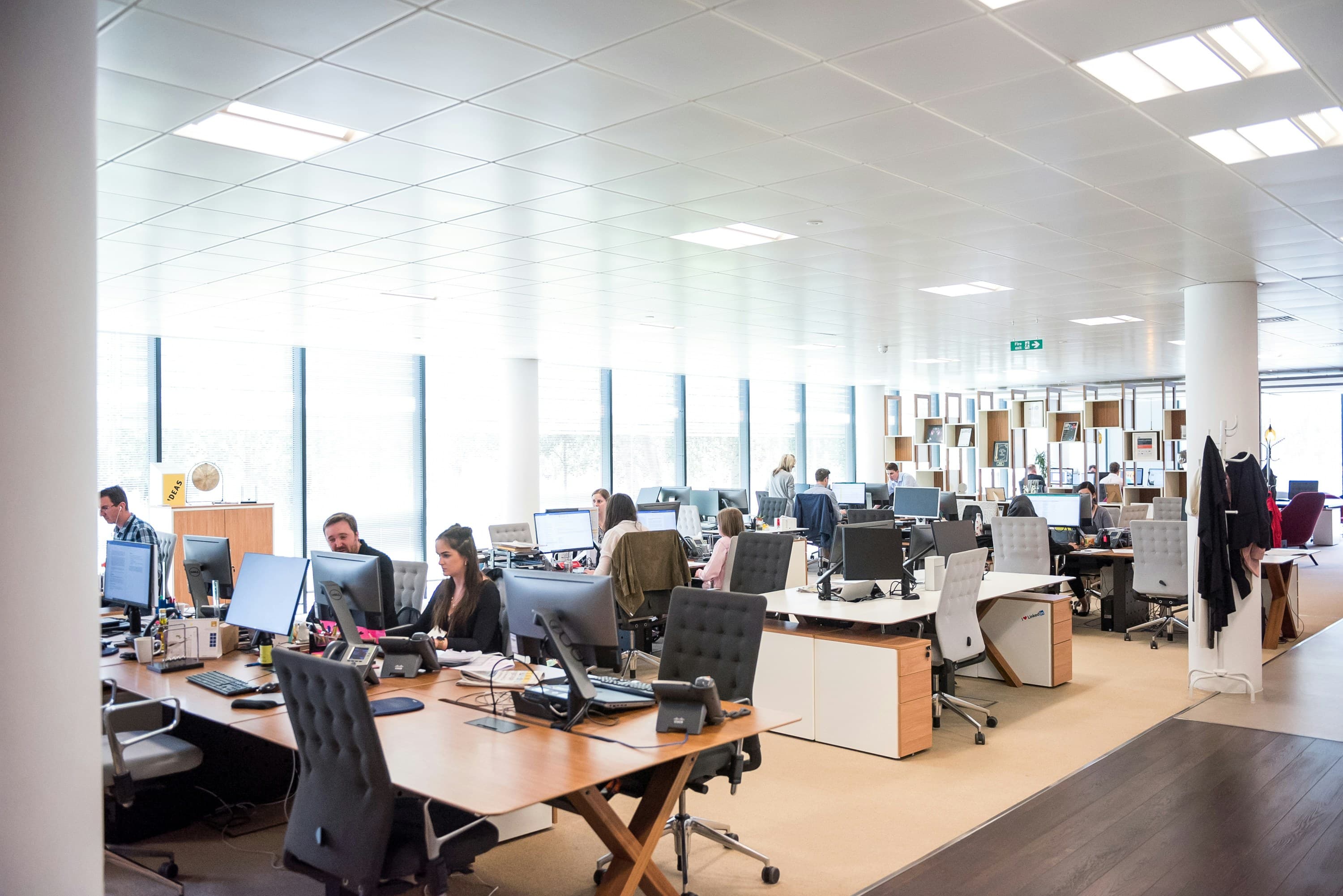 Team collaborating in a modern office