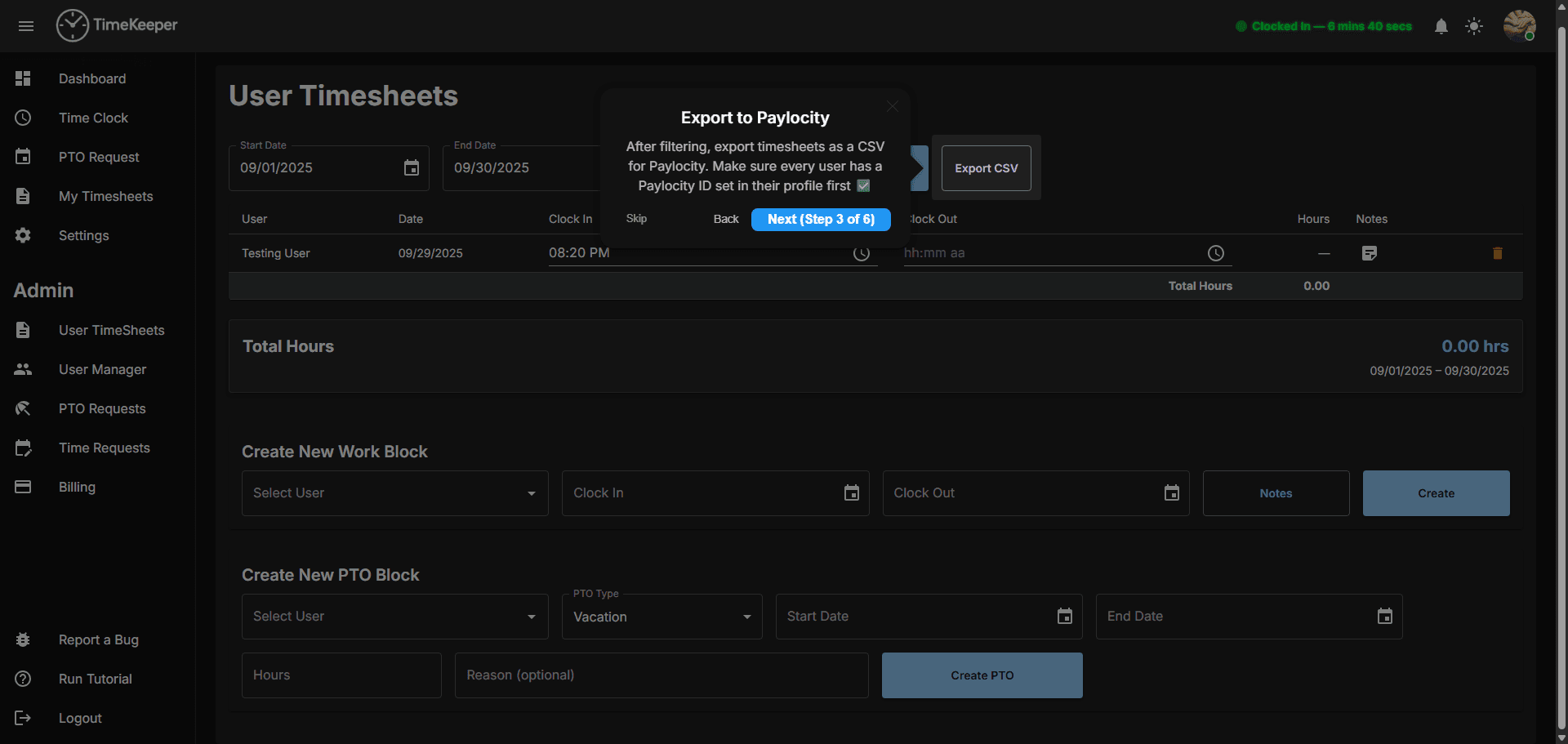 Export to Paylocity