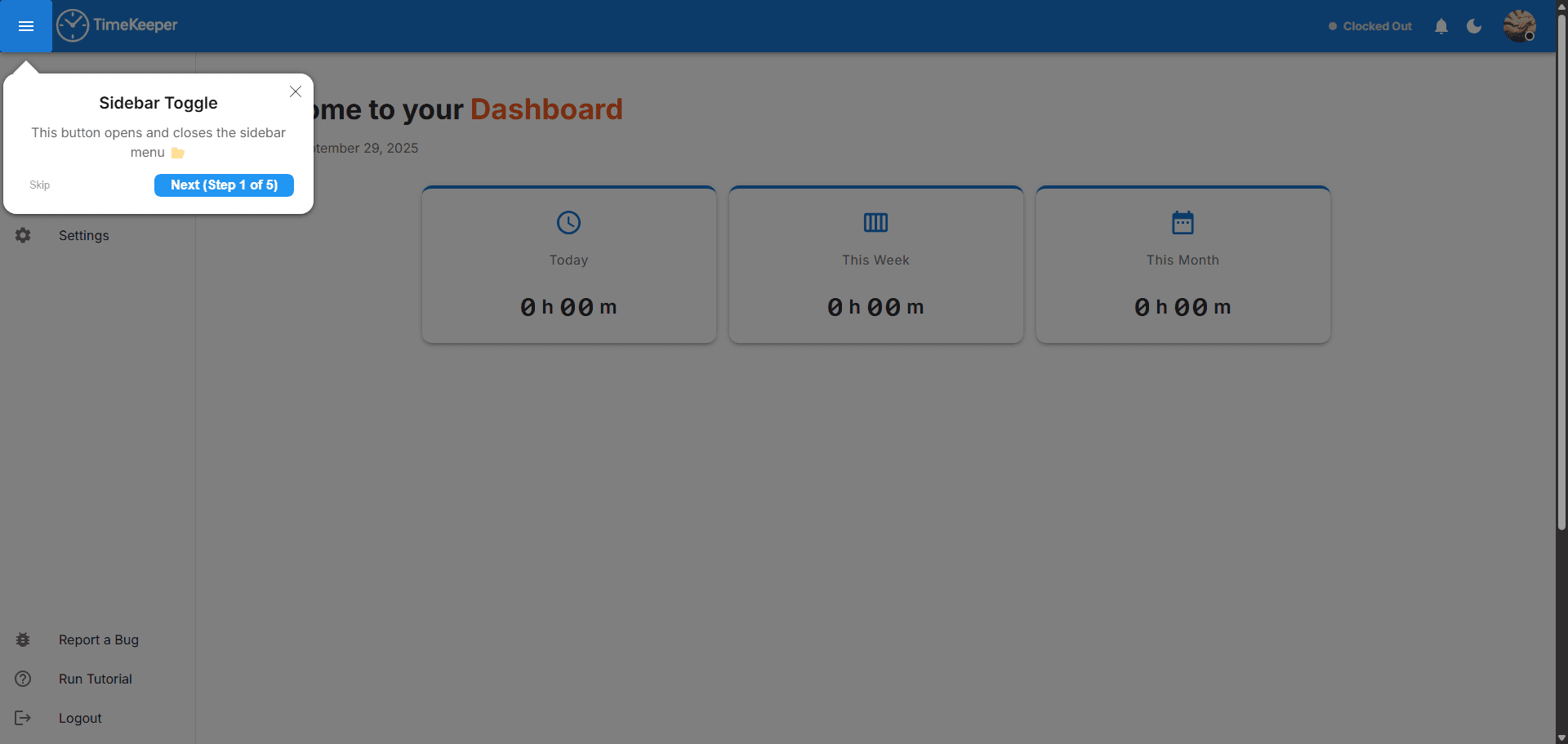 Onboarding tutorial